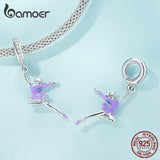 925 Silver Ballet Girl Charm Ballet Shoes Pendant for Bracelet Necklace