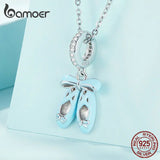 925 Silver Ballet Girl Charm Ballet Shoes Pendant for Bracelet Necklace