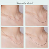 925 Sterling Silver Chain Necklace Collection Box Bead Link for Women