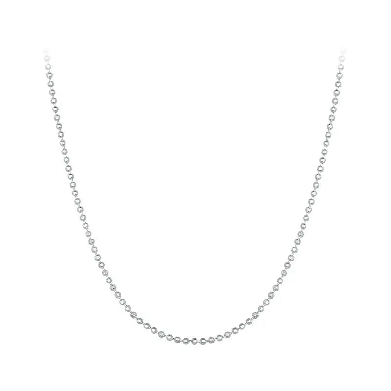 925 Sterling Silver Chain Necklace Collection Box Bead Link for Women