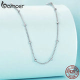 925 Sterling Silver Chain Necklace Collection Box Bead Link for Women