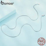 925 Sterling Silver Chain Necklace Collection Box Bead Link for Women