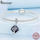 925 Silver Angel Wings Beads Safety Chain Charm for Bracelet Necklace