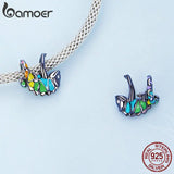 925 Silver Angel Wings Beads Safety Chain Charm for Bracelet Necklace
