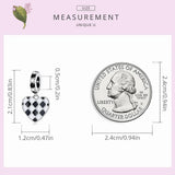925 Silver Panda Grid Love Charm Bead for Bracelet Necklace