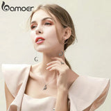 925 Silver Zircon Crescent Moon Earrings for Women