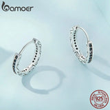 Bamoer Sterling Silver Zircon Ear Clips CZ Earrings