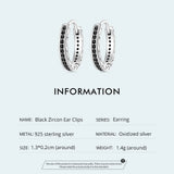 Bamoer Sterling Silver Zircon Ear Clips CZ Earrings