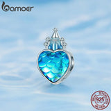 925 Silver Fish Scale Castle Bead Charm for Bracelet Bangle DIY Gift