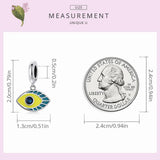 925 Sterling Silver Demon Eye Pendant Charms Bracelet Necklace Bangle