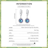 Sterling Silver Devil Eye Ear Buckles Demon Eye Pendant Earrings