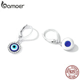 Sterling Silver Devil Eye Ear Buckles Demon Eye Pendant Earrings