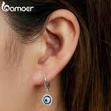 Sterling Silver Devil Eye Ear Buckles Demon Eye Pendant Earrings
