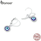 Sterling Silver Devil Eye Ear Buckles Demon Eye Pendant Earrings