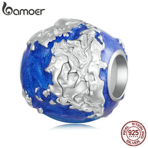 925 Silver Earth Beads Enamel Charms Women Bracelet Bangle