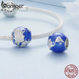 925 Silver Earth Beads Enamel Charms Women Bracelet Bangle