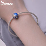 925 Silver Earth Beads Enamel Charms Women Bracelet Bangle