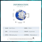 925 Silver Earth Beads Enamel Charms Women Bracelet Bangle