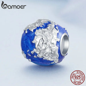 925 Silver Earth Beads Enamel Charms Women Bracelet Bangle