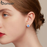 925 Silver Butterfly Orchid Ear Clips