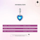 925 Silver Heart of the Sea Bead Pendant Charm for Bracelet BSC775