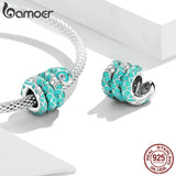 925 Silver Snake Charms for Bracelet Platinum Beads Jewelry
