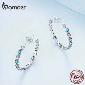 925 Silver Turquoise Devil's Eye Stud Earrings BSE754