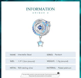 925 Silver Zircon Universe Planet Charms for Women DIY Jewelry