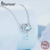 925 Silver Zircon Rose Bead Pendant Charms for Bracelets DIY Jewelry