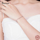 925 Silver Bracelet Women Round Beads Double Layers Chain GXB131