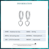 925 Silver Braided Twisted Ear Buckles Heart Drop Earrings BSE715