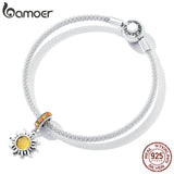 925 Silver Sun Pendant for Bracelet Dazzling Stone Bead Jewelry