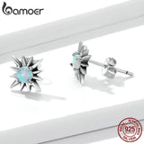 925 Silver Opal Star Stud Earrings Dainty Jewelry Engagement Gift