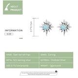925 Silver Opal Star Stud Earrings Dainty Jewelry Engagement Gift
