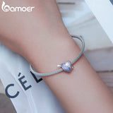 925 Silver Zirconium Heart Charms for DIY Bracelet & Bangle