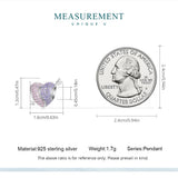 925 Silver Zirconium Heart Charms for DIY Bracelet & Bangle