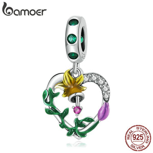 925 Silver Butterfly & Flower Spacer Beads for Women Bracelet Spring Charms