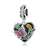 925 Silver Butterfly & Flower Spacer Beads for Women Bracelet Spring Charms