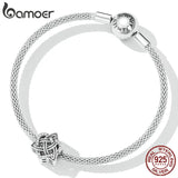 925 Silver Celtic Knot Heart Charm for Bracelet, Vintage Fine Jewelry