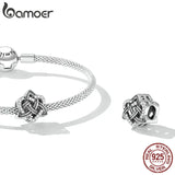 925 Silver Celtic Knot Heart Charm for Bracelet, Vintage Fine Jewelry