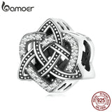925 Silver Celtic Knot Heart Charm for Bracelet, Vintage Fine Jewelry