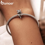925 Silver Chinese Dragon Head Bracelet Charm Funny Lion Women Jewelry