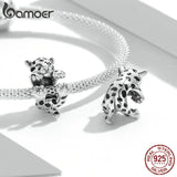 925 Silver Chinese Dragon Head Bracelet Charm Funny Lion Women Jewelry
