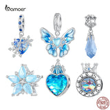 925 Sterling Silver Christmas Snowflake Charm Pendant for Women