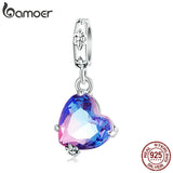 925 Silver Vintage Heart Charms Pendant for Women DIY Jewelry