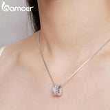 925 Silver Waist Bead Pendant Necklace CZ Neck Chain for Women