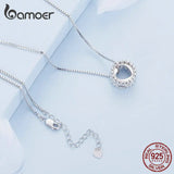 925 Silver Waist Bead Pendant Necklace CZ Neck Chain for Women