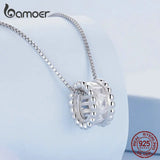 925 Silver Waist Bead Pendant Necklace CZ Neck Chain for Women