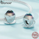 925 Silver Coffee Cup Bead for Women Bracelet & Bangle Charms