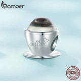 925 Silver Coffee Cup Bead for Women Bracelet & Bangle Charms